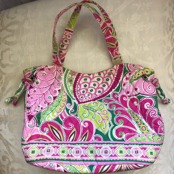 Vera Bradley Handbags - Vera Bradley | Sherry Pinwheel Pink Print Satchel